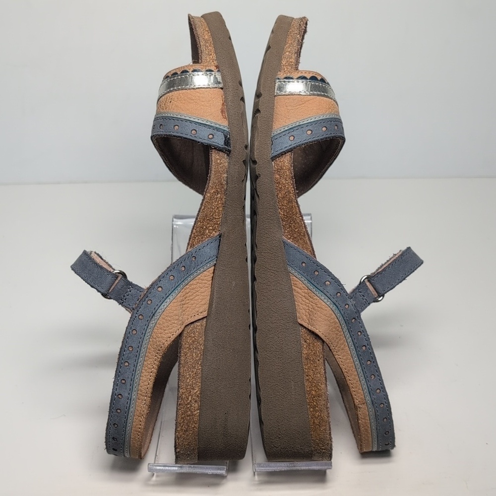 Naot Beverly Blue and Brown wedge Sandals womans size 8 EU 39 - Picture 8 of 15